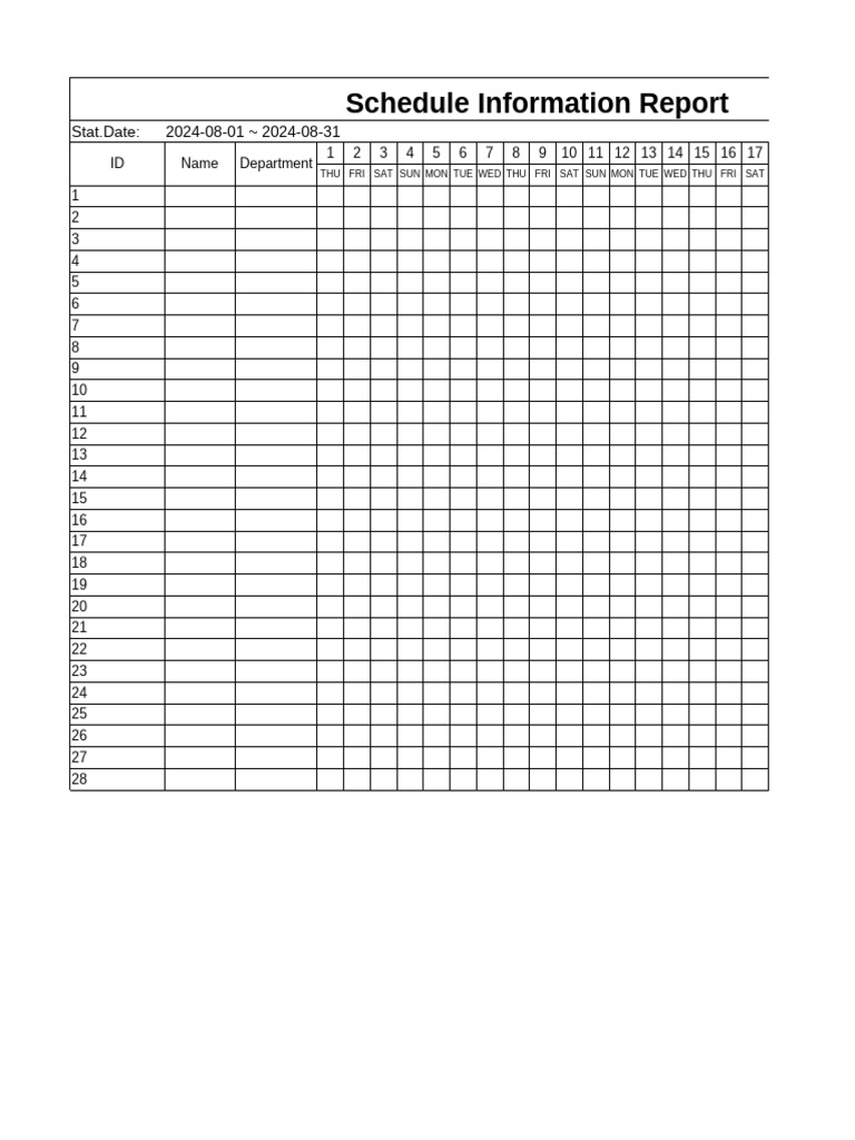 INFO AND SCHEDULE intelligence overview