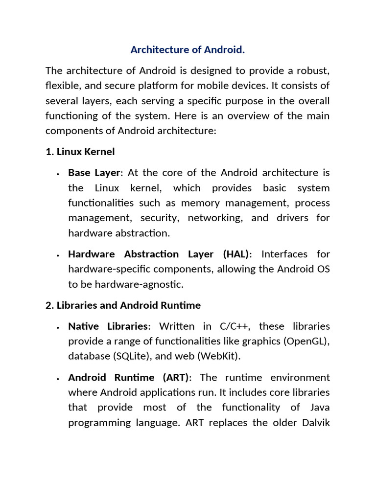 L7 Architecture of Android | PDF | Android (Operating System) | Java ...