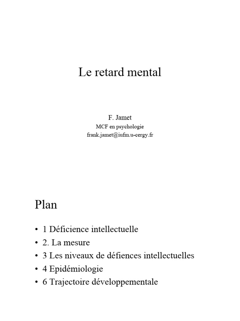 Comprendre le retard mental léger | PDF | Handicap mental | Épidémiologie