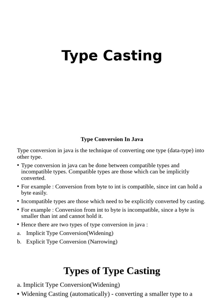 Type Conversion | PDF