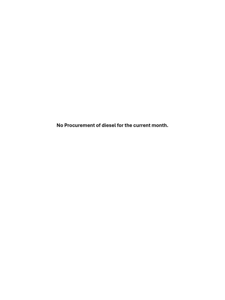 No procurement of diesel for the current month pdf