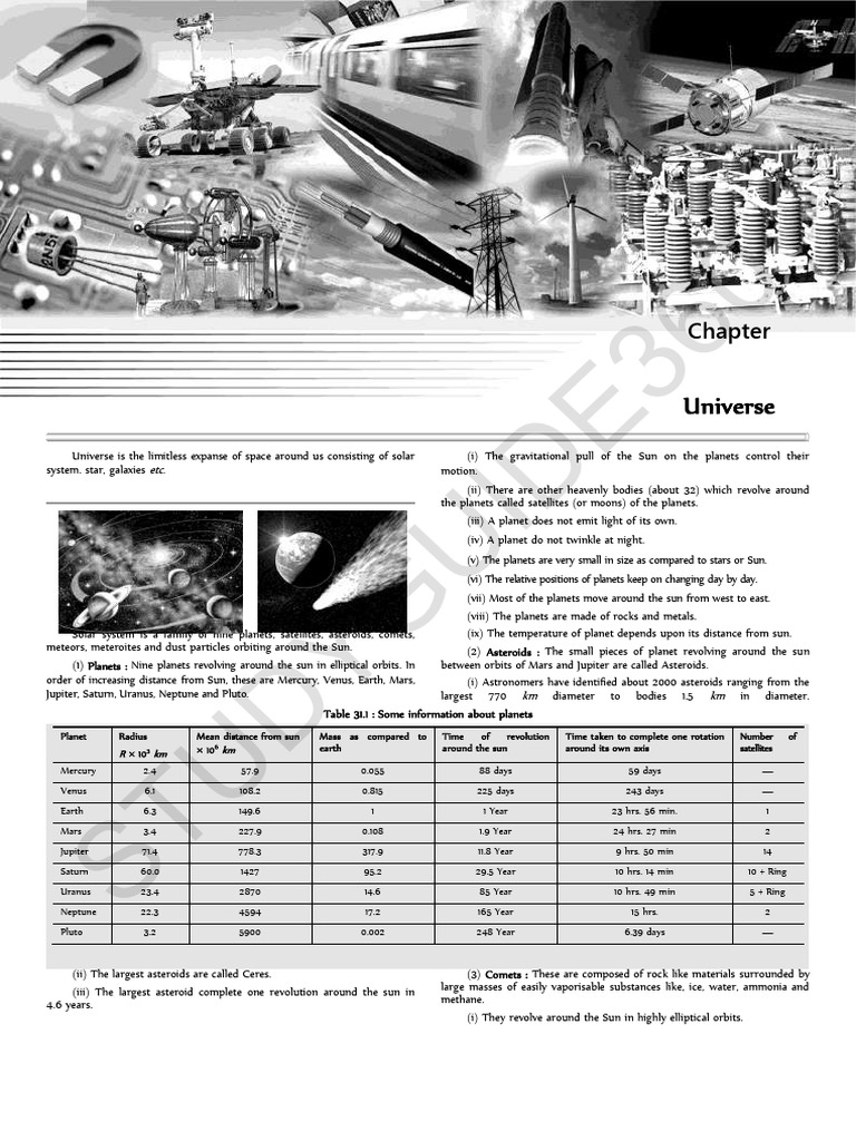 Physics Notes For Neet Chapter 31 | PDF | Solar System | Planets