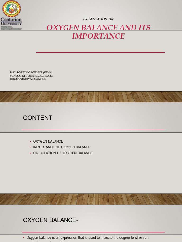 Oxygen Balance Its Imp Types and Quantification | PDF | Oxygen | Chemistry