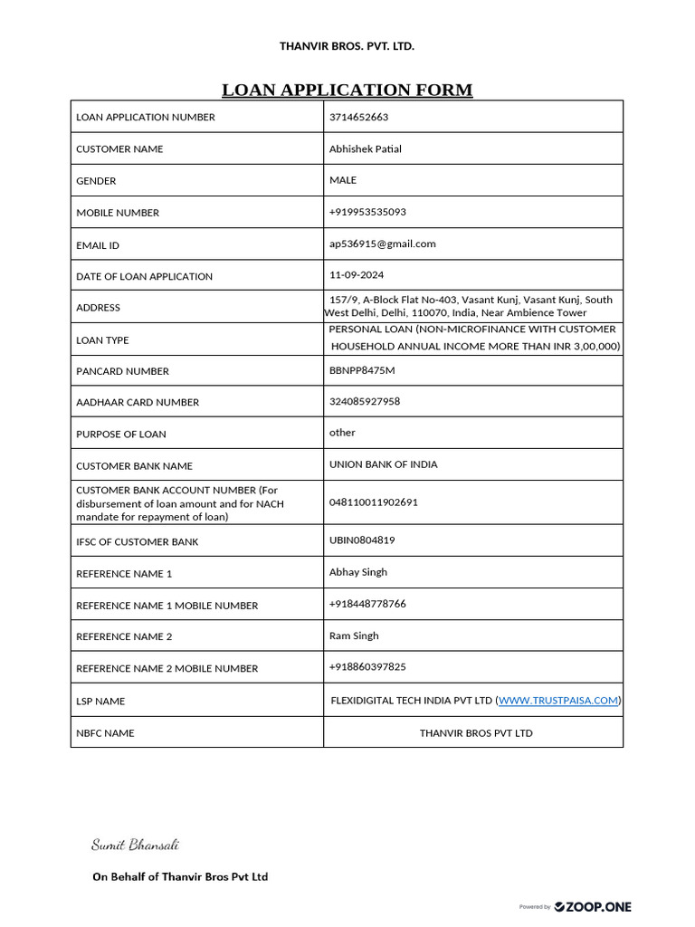 TrustPaisa Loan Application Details | PDF | Loans | Interest