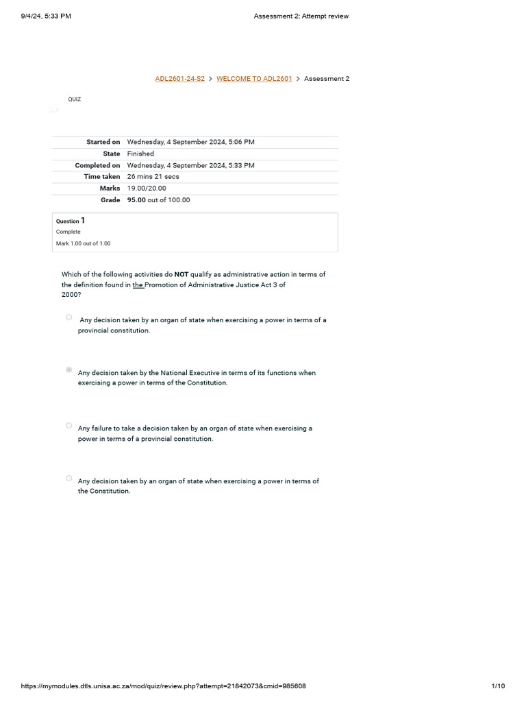 Assessment 2 - Attempt Review | PDF | Sources Of Law | Common Law