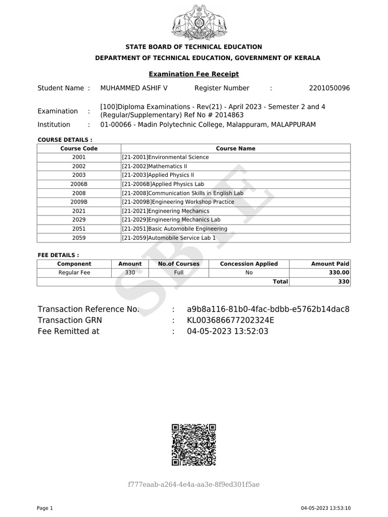 Exam Registration | PDF