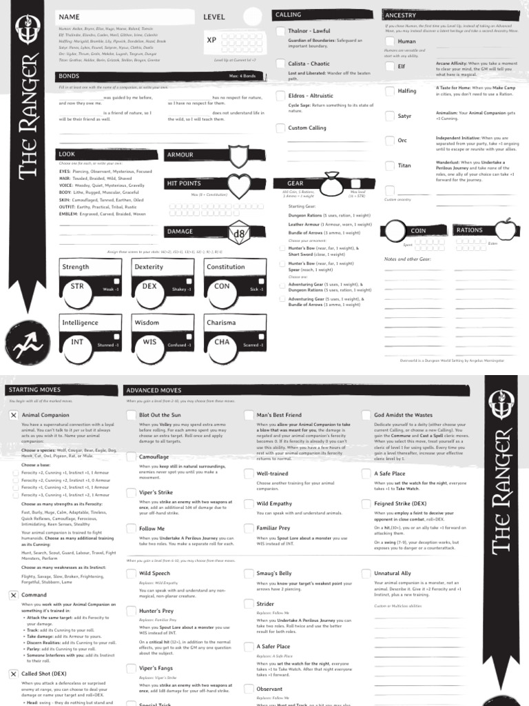 Dungeon World Ranger Class Guide | PDF