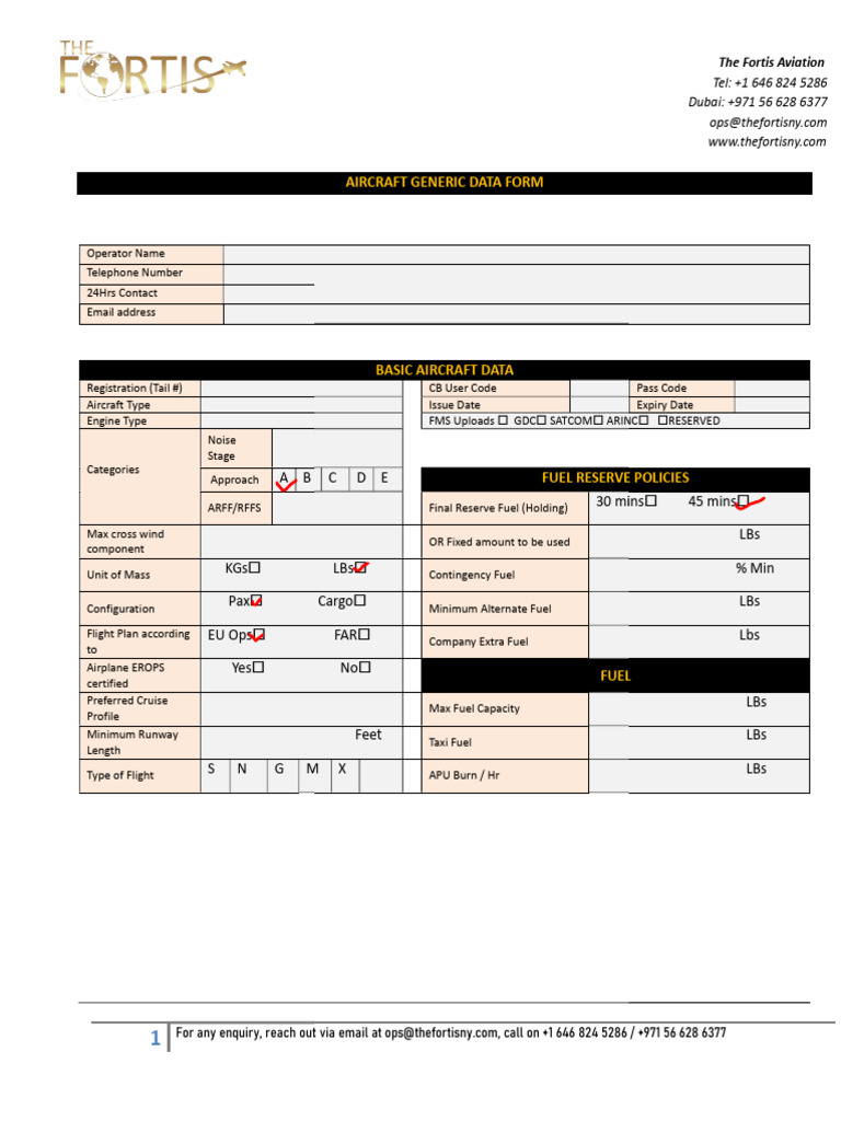 Aircraft Generic Data Overview | PDF | Transponder (Aeronautics ...