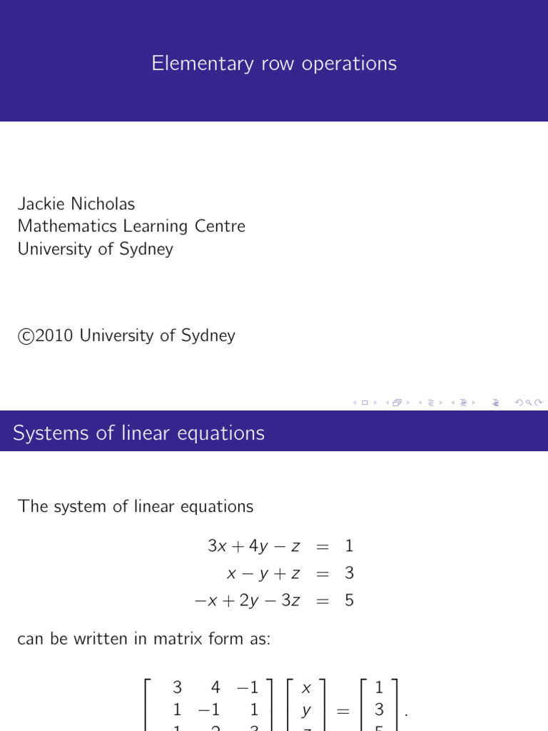 elementary-row-operations | PDF | Matrix (Mathematics) | System Of ...