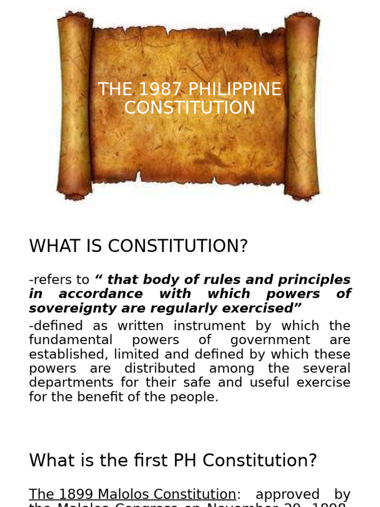 Overview of the 1987 Philippine Constitution | PDF | Constitutional ...