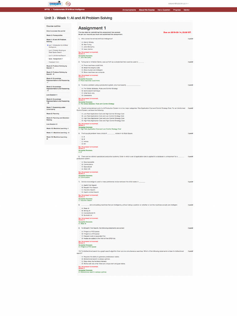 Nptel Assignment and Some Important Documents | PDF