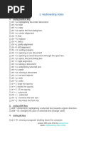 Comprehensive Ctrl Keyboard Shortcuts | PDF
