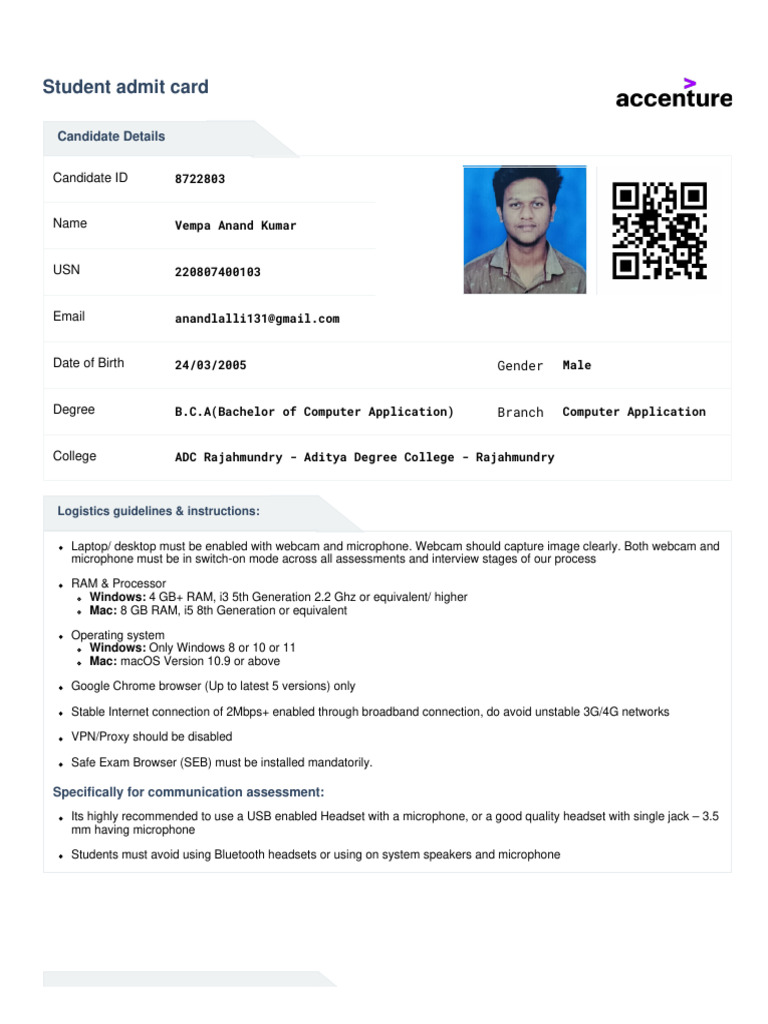 AdmissionCard 8722803 742 | PDF | Privacy | Employment