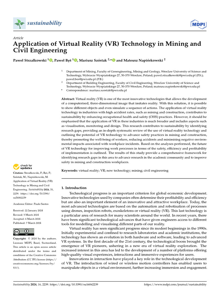 Sustainability 16 02239 | PDF | Virtual Reality | Simulation