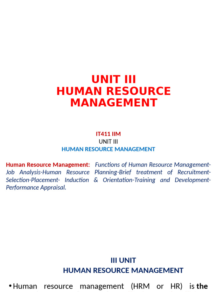 Human Resource Management Overview | PDF | Human Resource Management ...