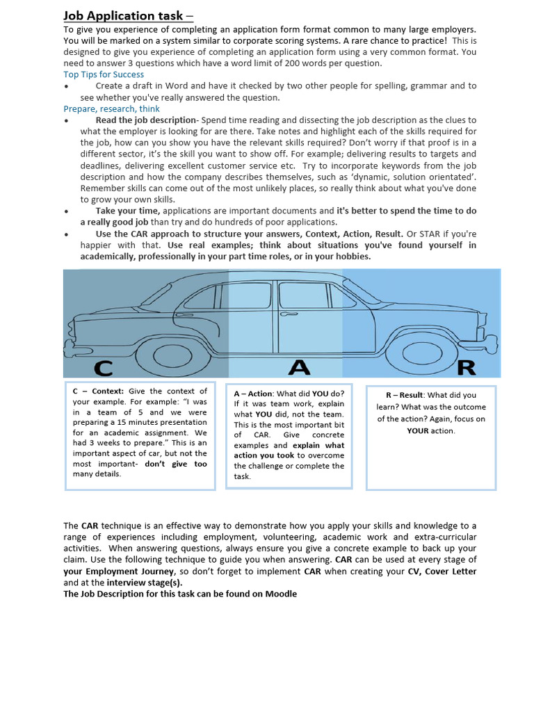 Mastering Job Applications with CAR Technique | PDF | Human ...