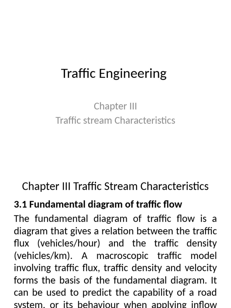 Lecture On Traffic Engineering Chapter III | PDF | Lane