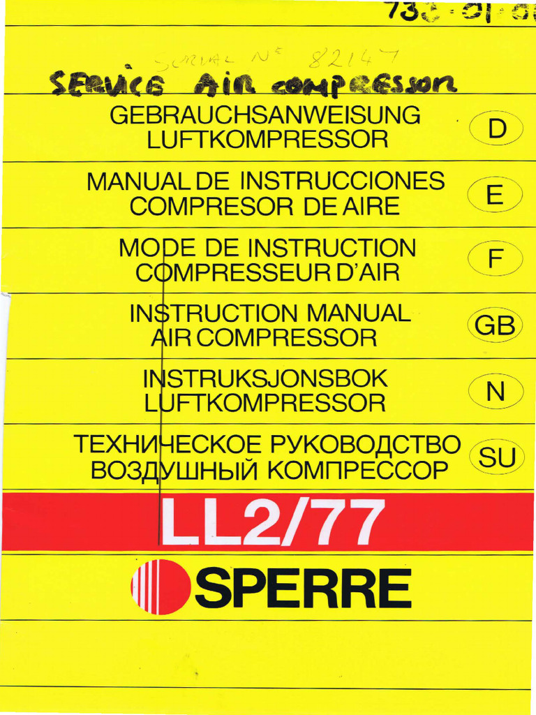 Sperre Service Air Compressor | PDF