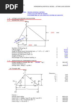 Lifting Lug Design Calculations | PDF | Elementary Geometry