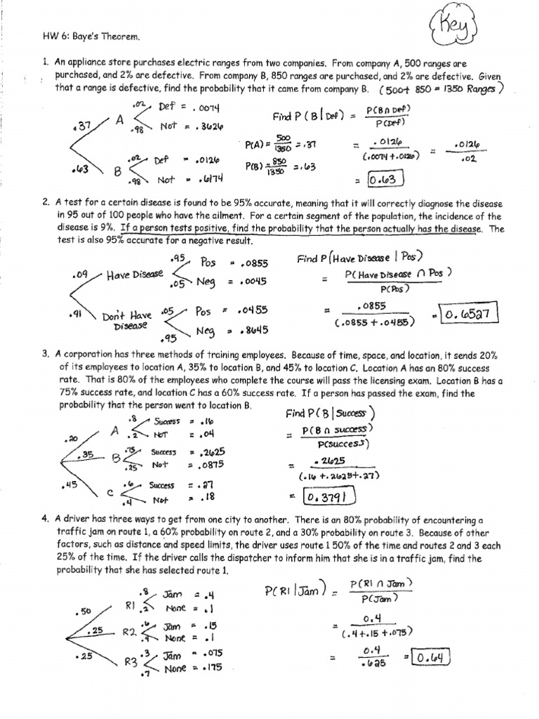 HW 6 - Bayes - KEY | PDF