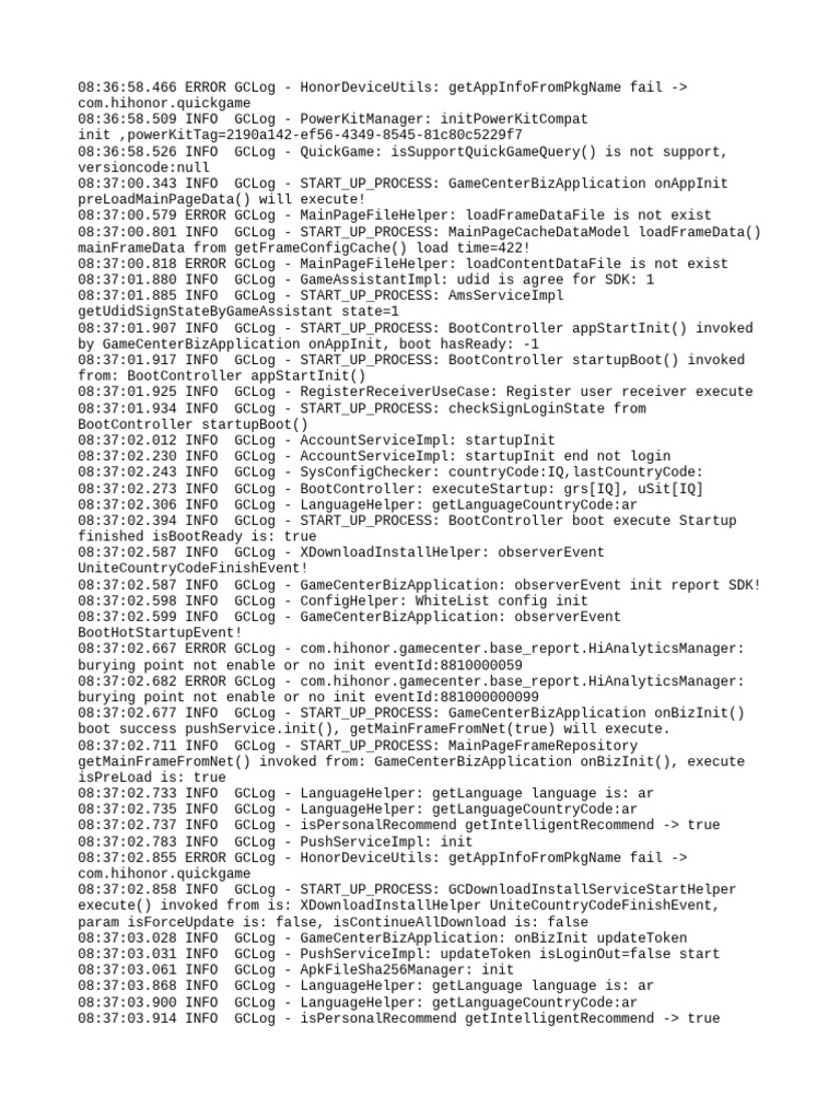 Honor Device Log Analysis Errors | PDF | Computing | Software