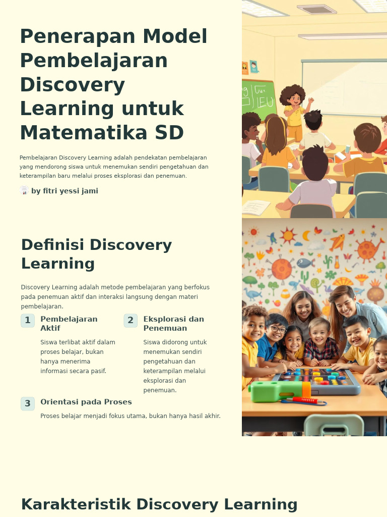 Penerapan Model Pembelajaran Discovery Learning Untuk Matematika SD ...