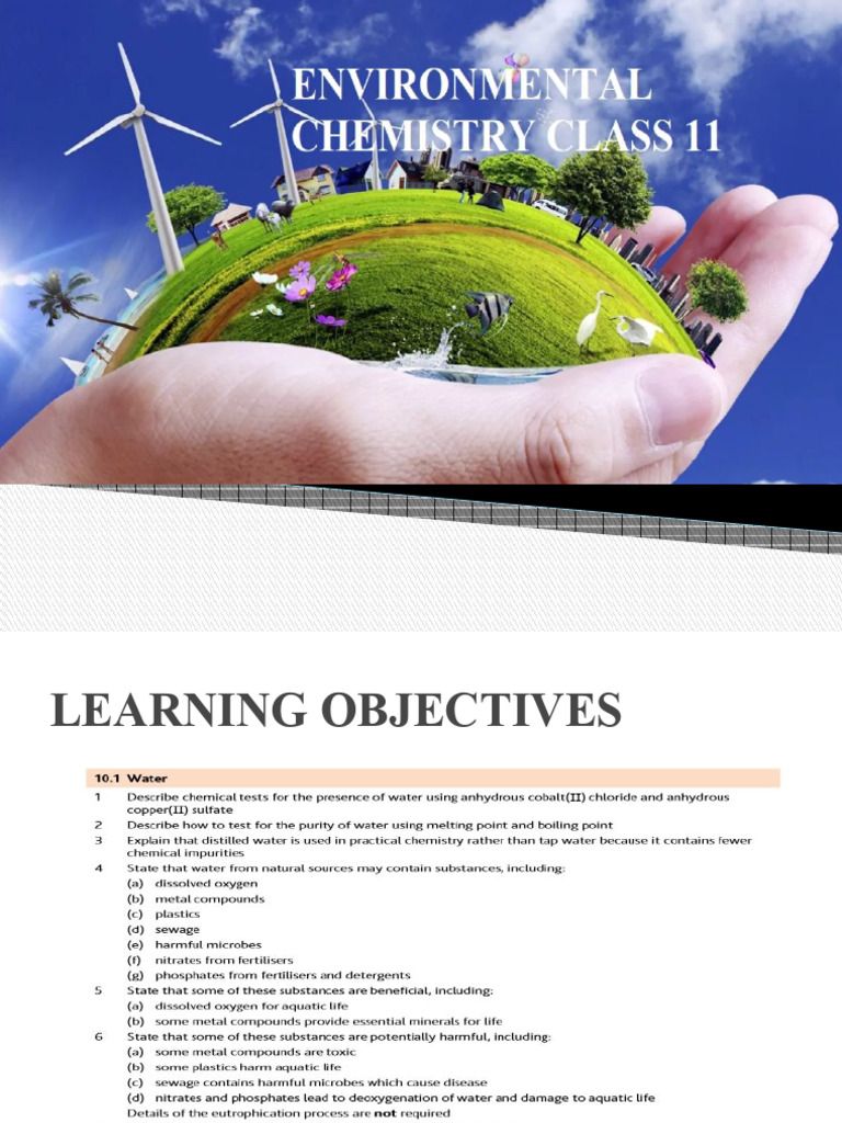 CHEMISTRY PPT (Environmental Chemistry) | PDF | Combustion | Water