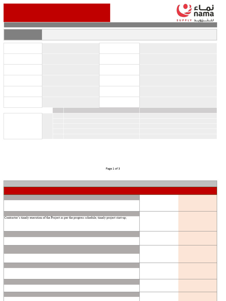 Contractor Performance Report Template-TUV Contractor | PDF | Business