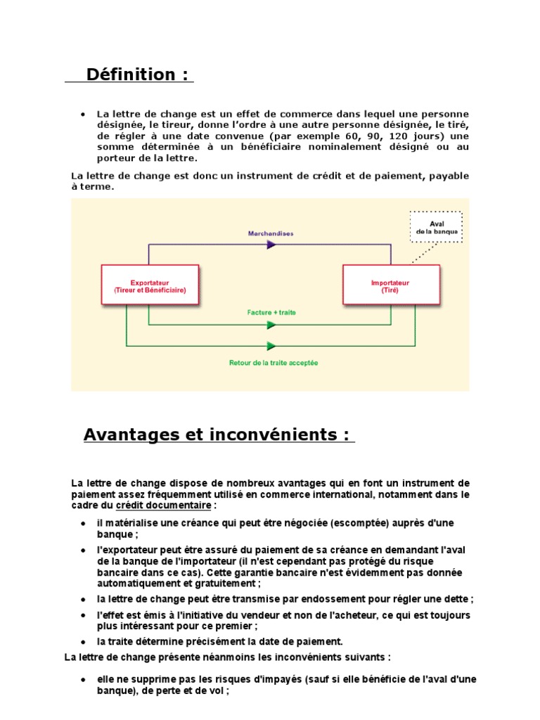 exemple lettre de change