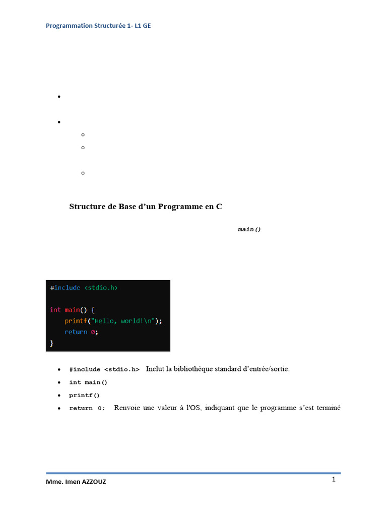 Introduction à la Programmation C | PDF | C (Langage de programmation ...