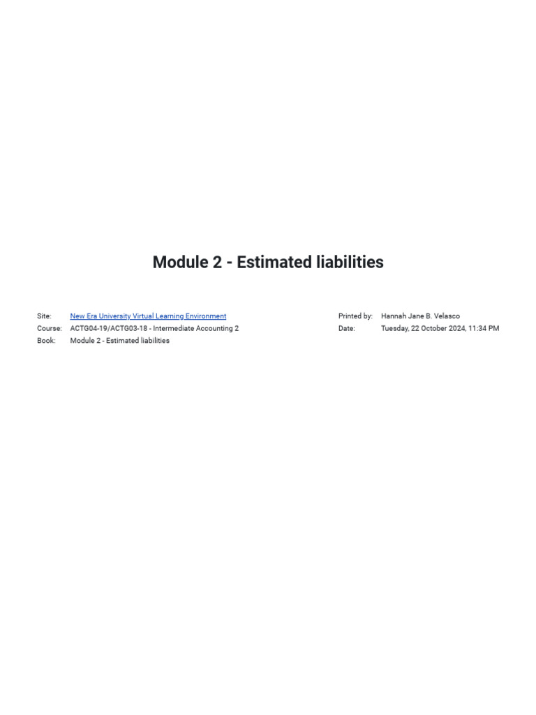 Understanding Estimated Liabilities in Accounting | PDF | Rebate ...