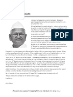 Anna Hazare Letter