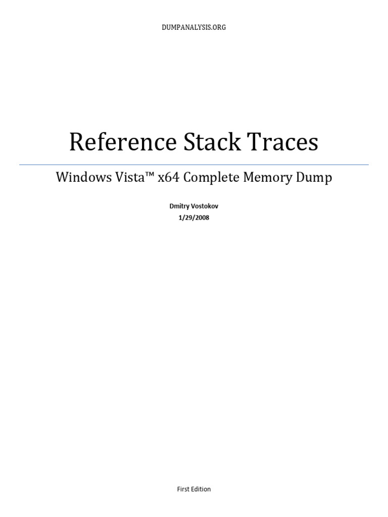 Windows Vista Memory Dump Analysis | PDF | Thread (Computing) | Kernel ...