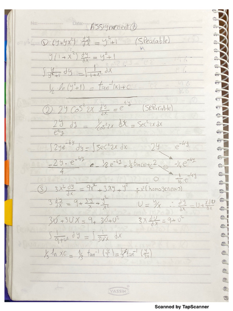 Math 3 Assignment 1&2 | PDF