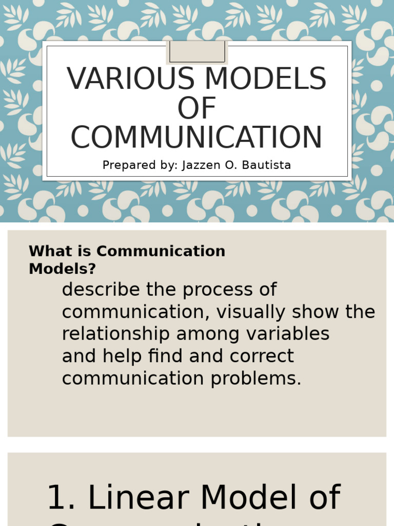 Communication Models Explained | PDF
