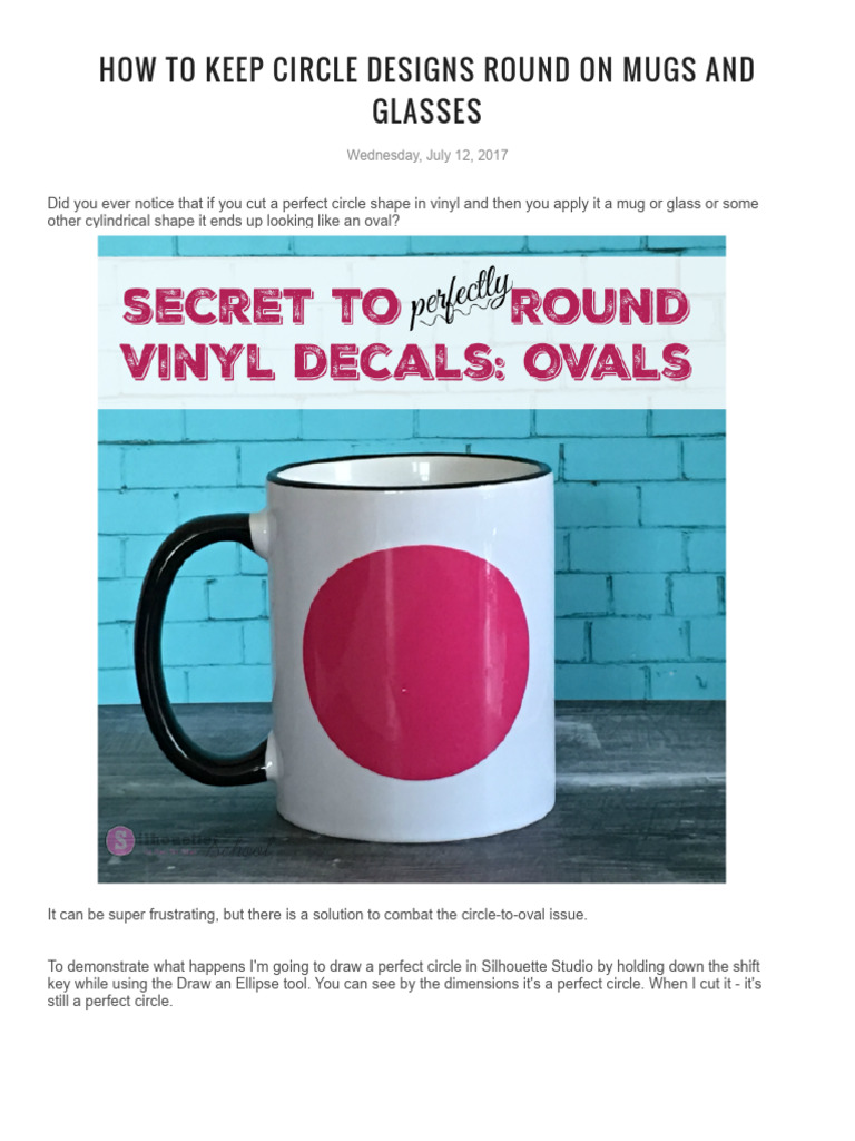 How To Keep Circle Designs Round On Mugs and Glasses - Silhouette ...