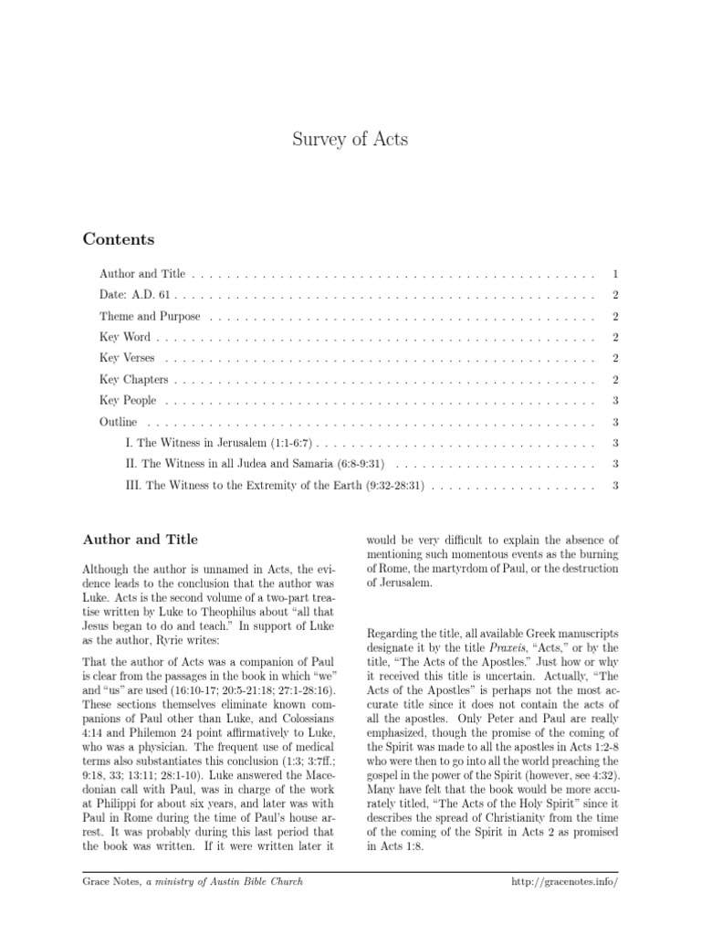 Acts: The Growth of the Early Church | PDF | Acts Of The Apostles ...