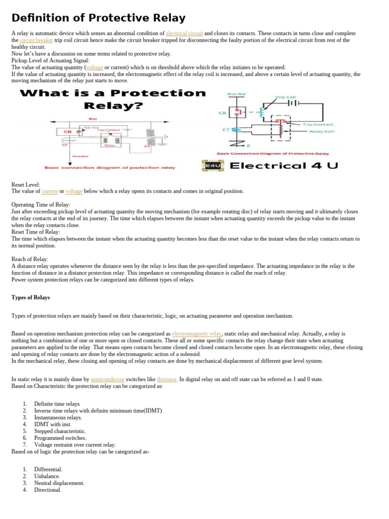 Protective Relay Unit 2 | PDF | Relay | Electrical Components