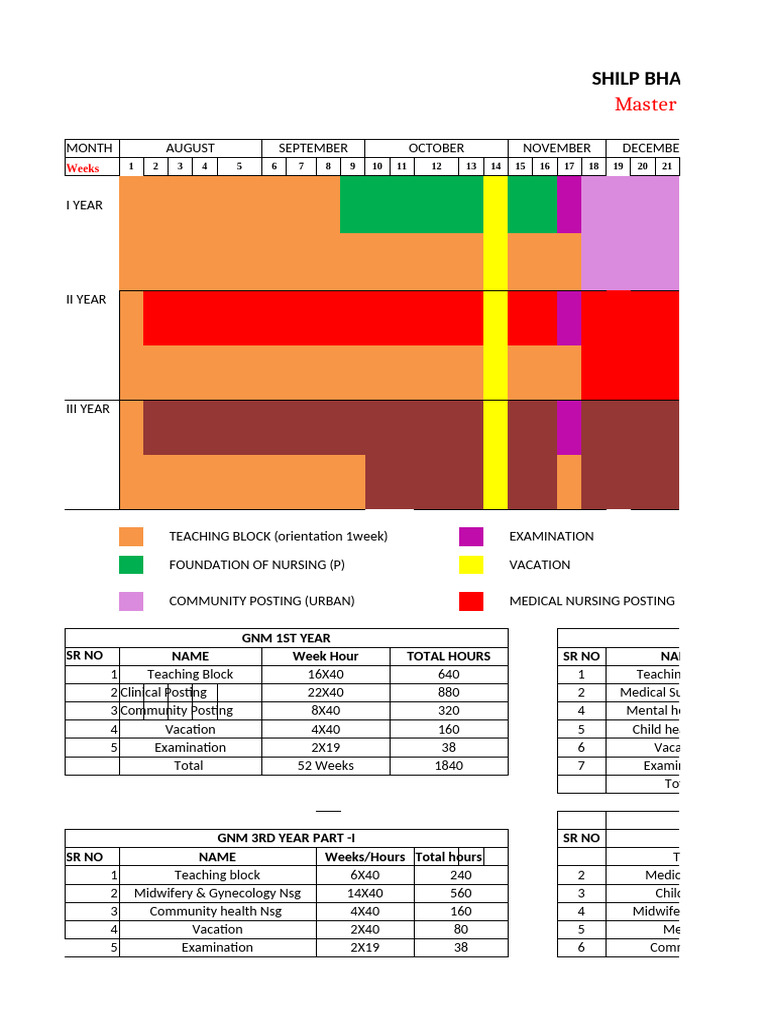 GNM Master Rotation Plan Overview | PDF | Public Services | Medical ...