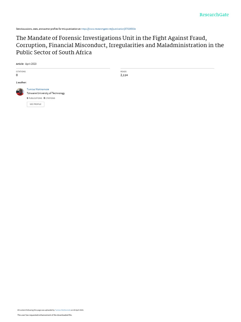 Forensic Investigations in South Africa | PDF | Corruption | Fraud