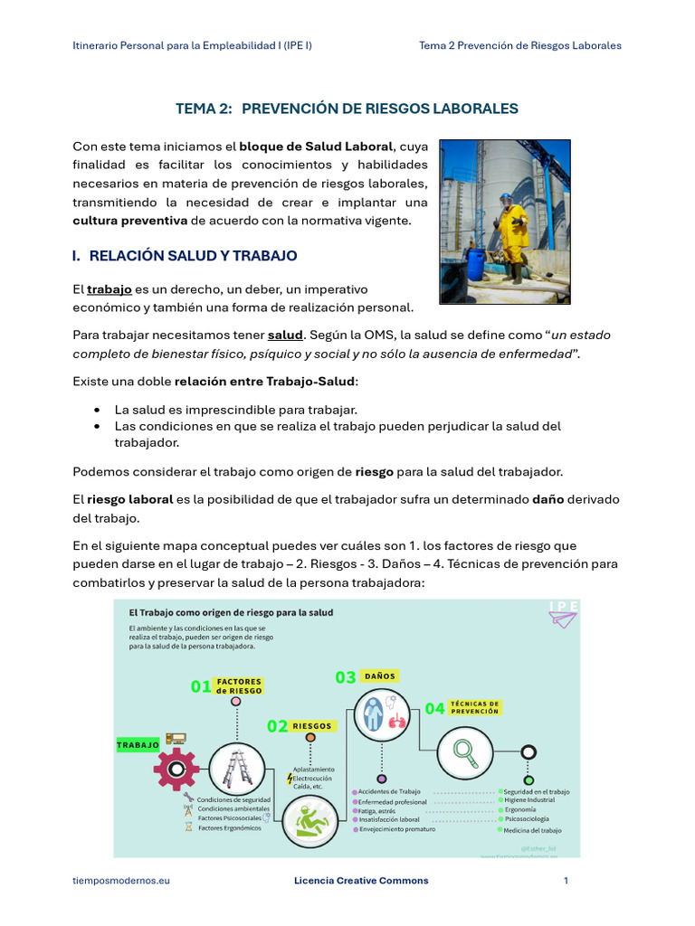 Prevención de Riesgos Laborales | PDF | Seguridad y salud ocupacional