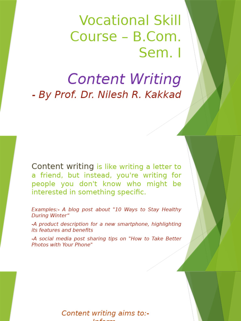 Content Writing Course Overview | PDF | Social Media | Popular Culture ...