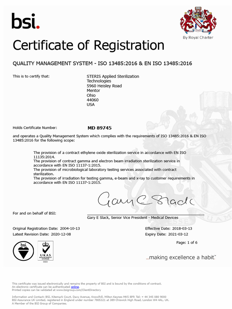 BSI Sterris USA ISO13485-2016-EN-ISO-13485-2016-MD89745-AST