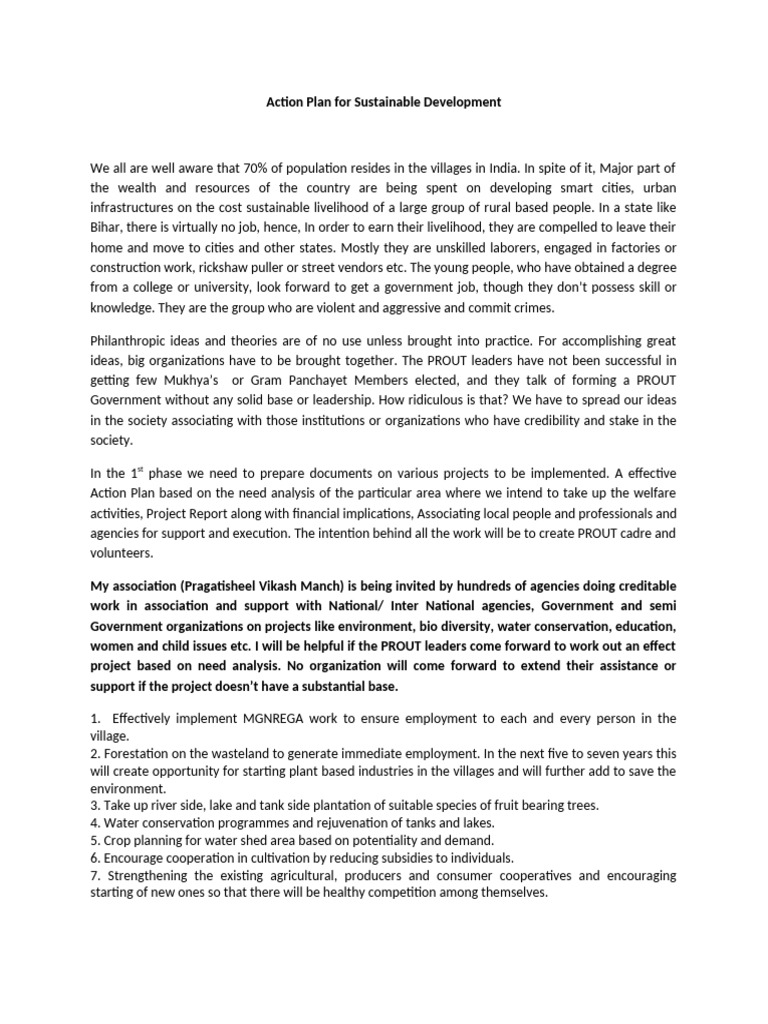 Sustainable Development Action Plan for Bihar | PDF | Agriculture ...