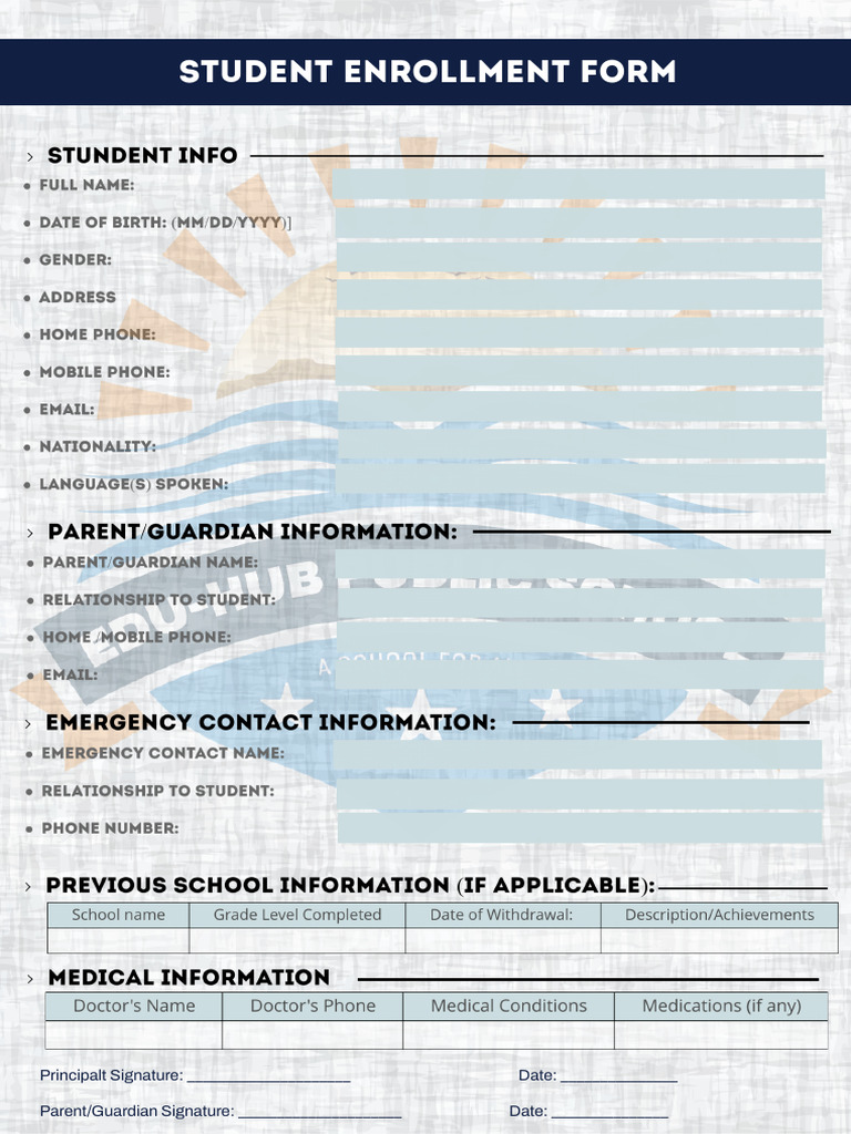 Student Enrollment Form - 1729479617687 | PDF