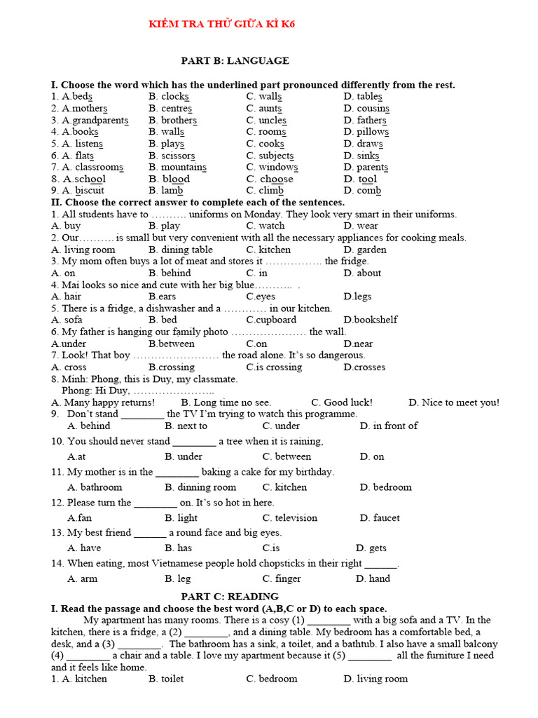 Midterm Test K6 | PDF | Home