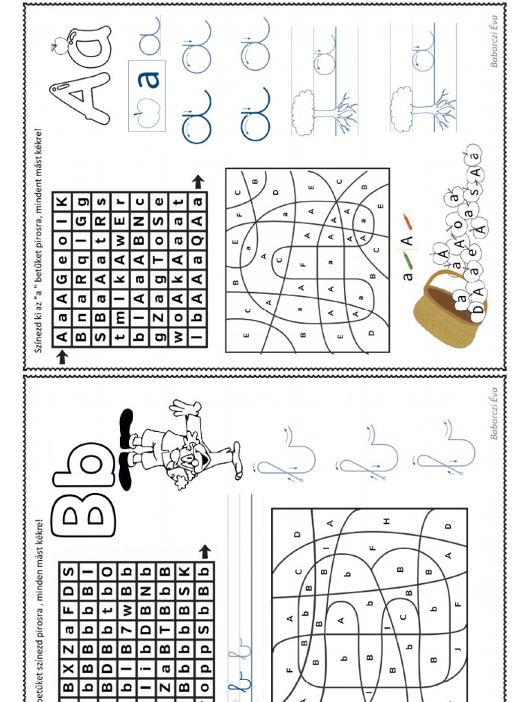 Labirintus, Színező, Betűtanuláshoz | PDF