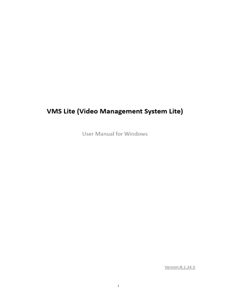 VMS Lite User Manual for Windows | PDF | Video | Password
