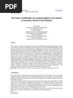 Download The Nature of Difficulties in Learning English by the Students at Secondary School Level in Pakistan by Nasir Ahmad SN78334533 doc pdf