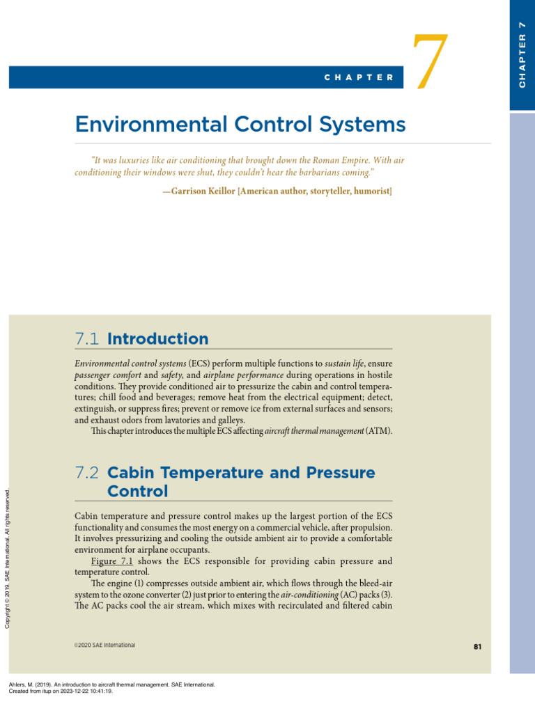 Aircraft Environmental Control Systems | PDF | Engines | Entropy